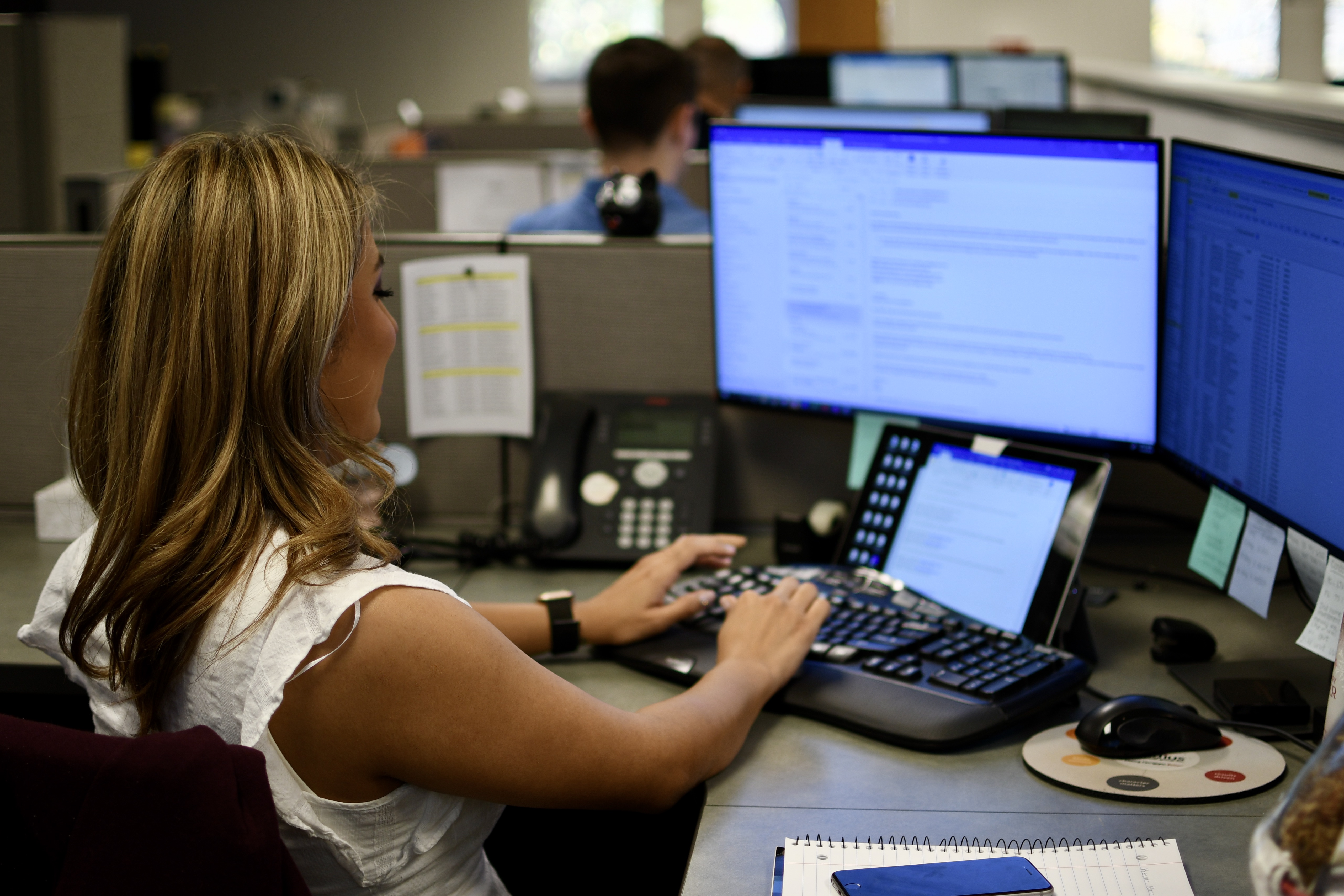 radius employee working at desk